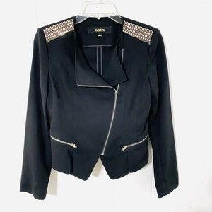 GGPX Cropped Unlined M Jacket GOLD STUDS Biker Style UNIQUE Poly/Rayon